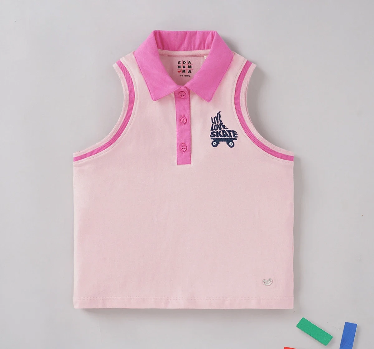 Girls Embroidered Collar Tee