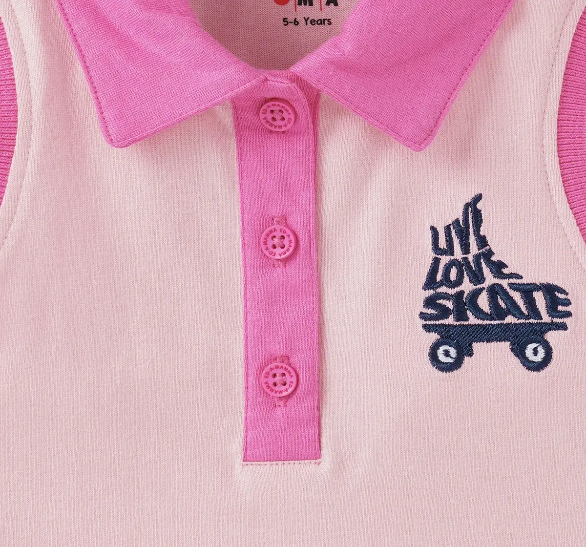 Girls Embroidered Collar Tee