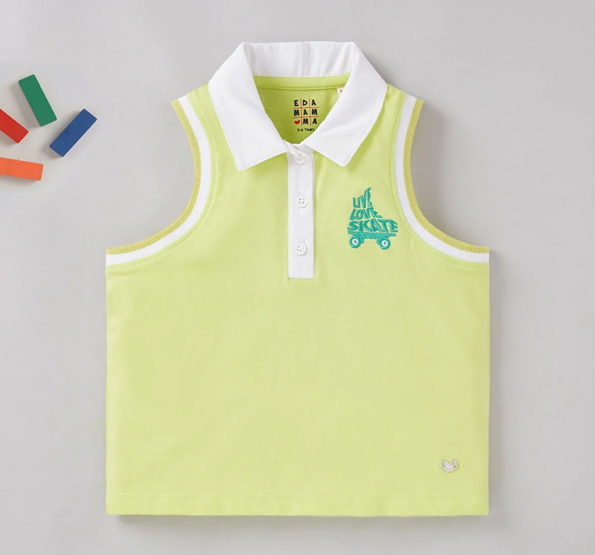 Girls Embroidered Collar Tee