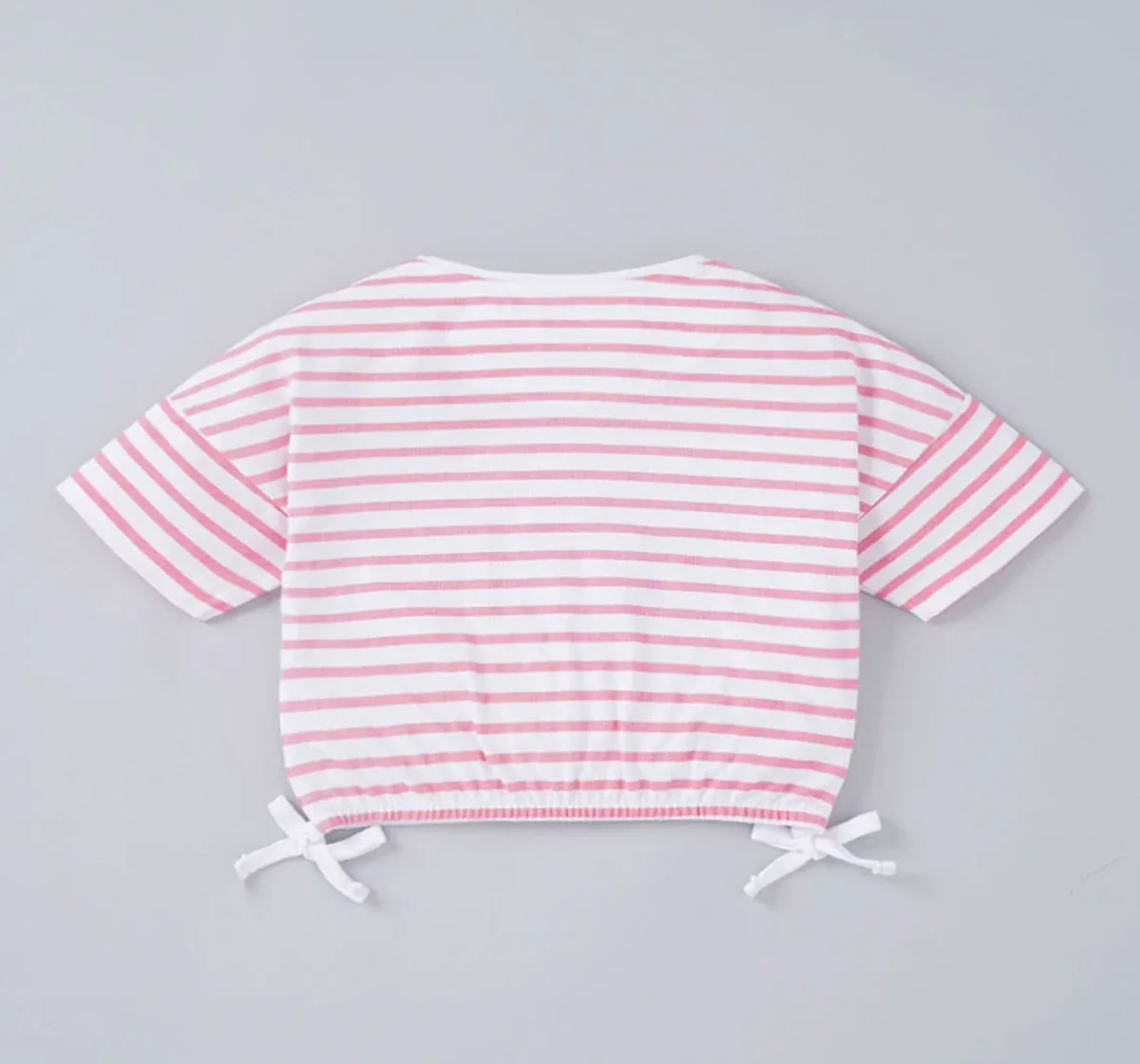 Girls Vacay Print Striped Tee