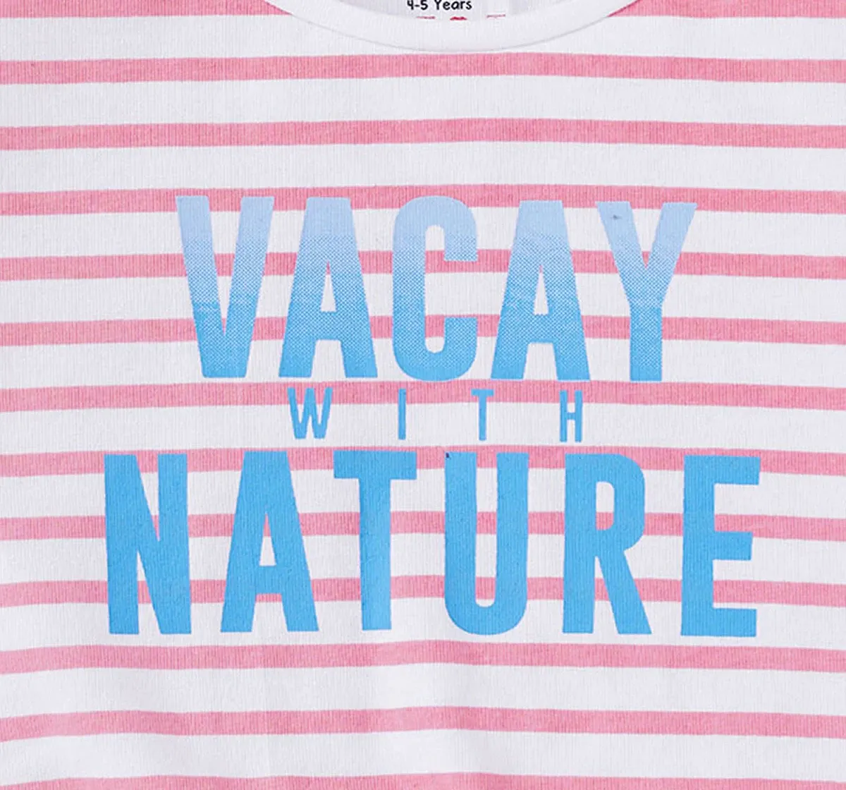 Girls Vacay Print Striped Tee