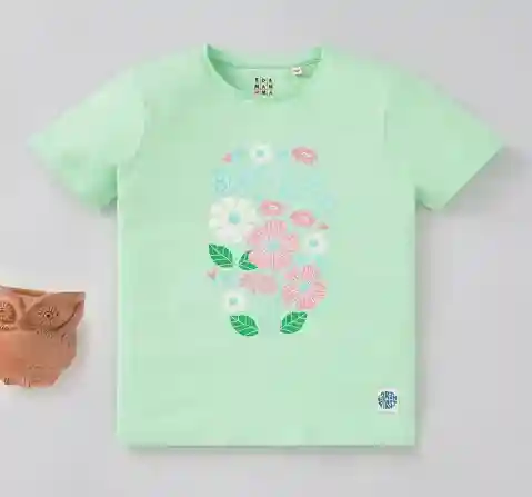 Girls Organic Half Sleeves Printed Tee