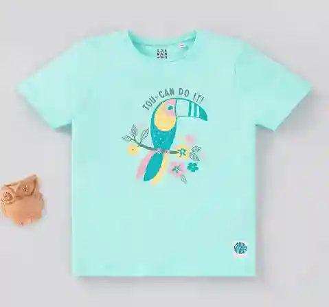 Girls Organic Half Sleeves Printed Tee