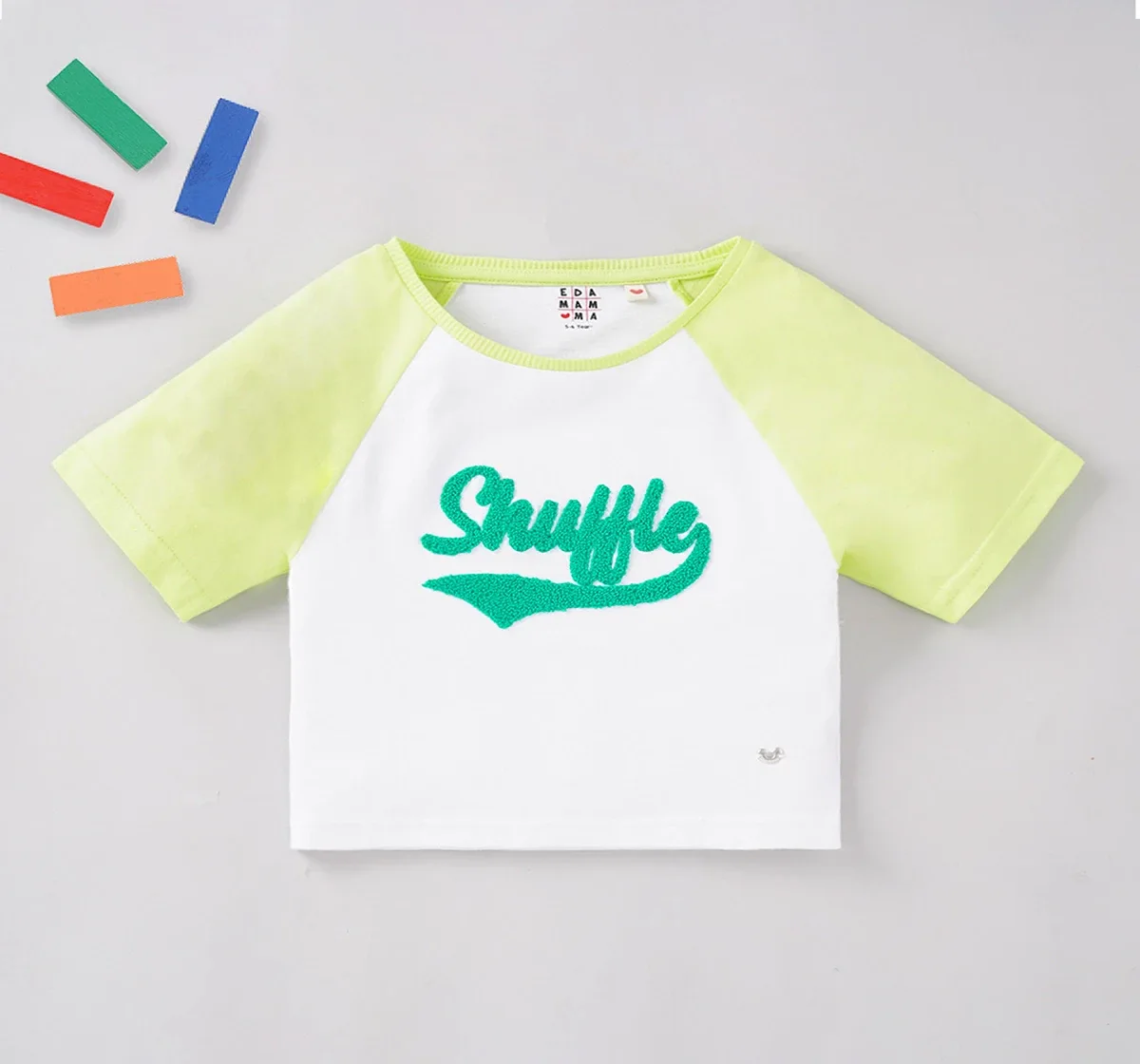 Girls Embroidered Raglan Tee