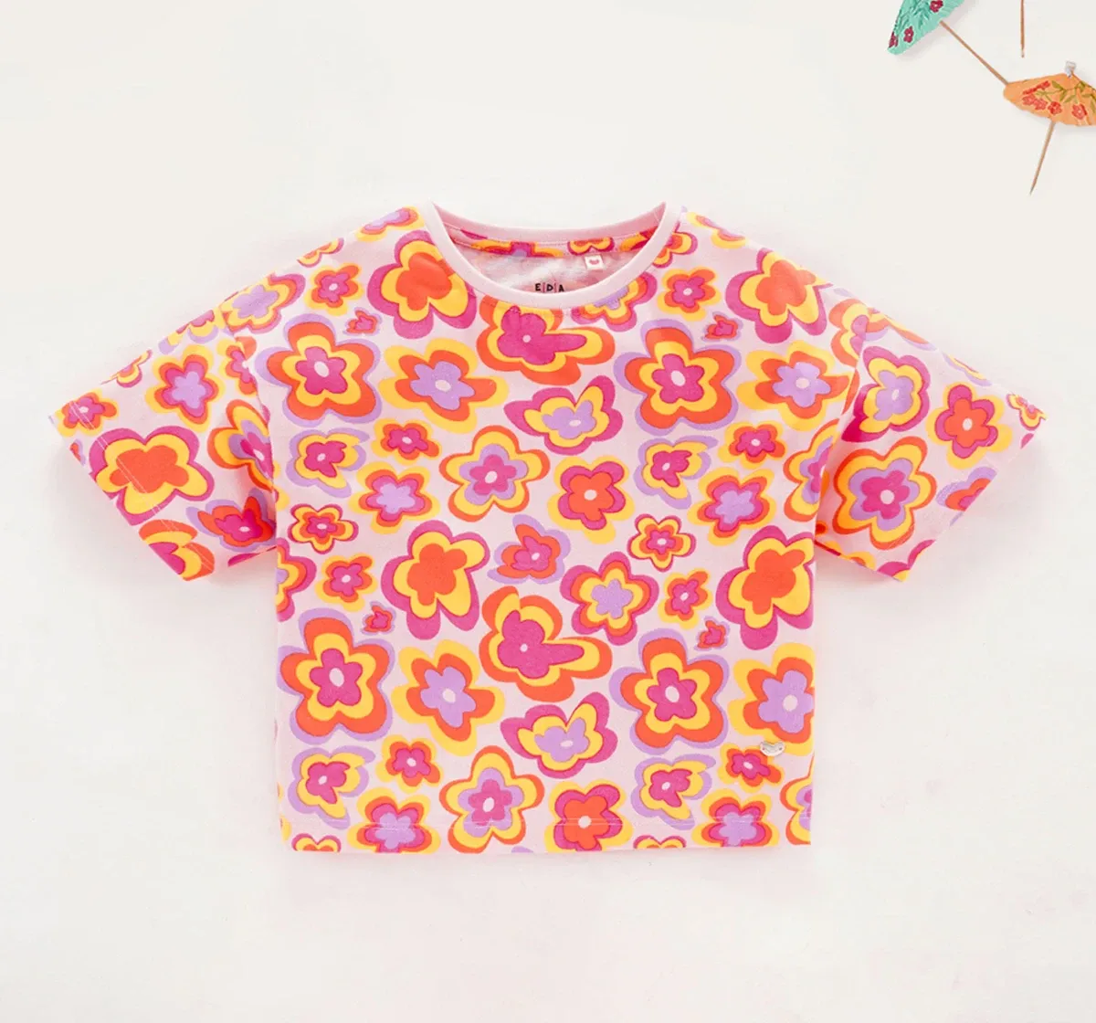 Girls Floral Printed T-Shirt