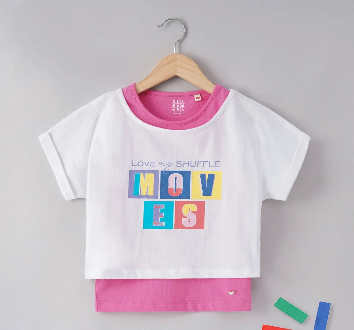 Girls Printed Overlap Tee