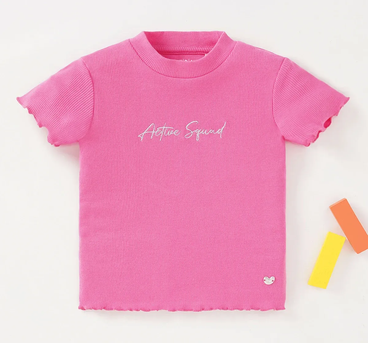 Girls Embroidered Rib Top