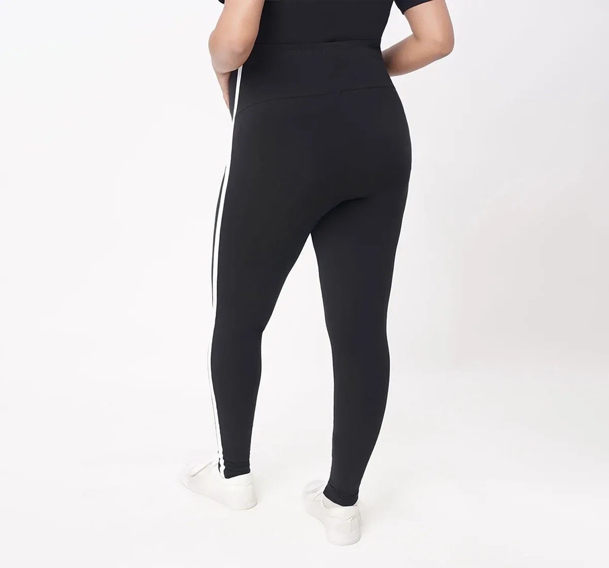 Maternity Side Tape Leggings -Black