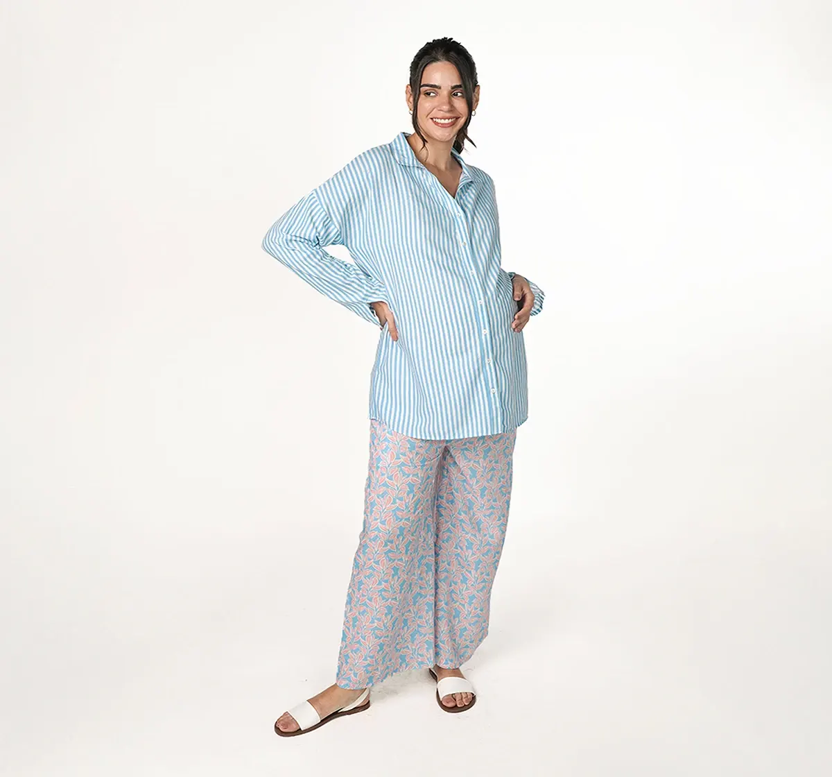 Maternity Full Sleeves Lounge Sets -Pack of 2-Multicolor