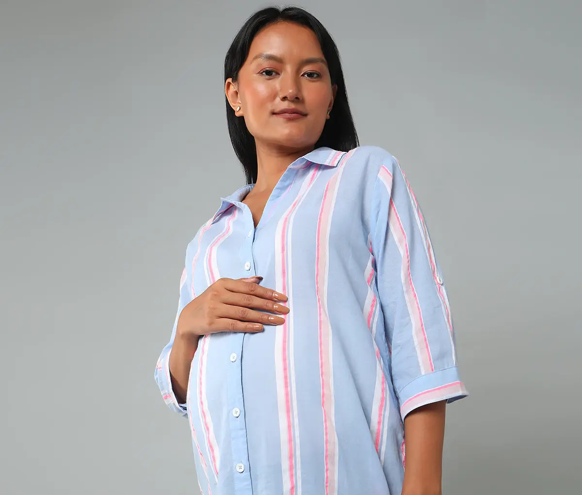 Maternity V-Neck Slim Shirt