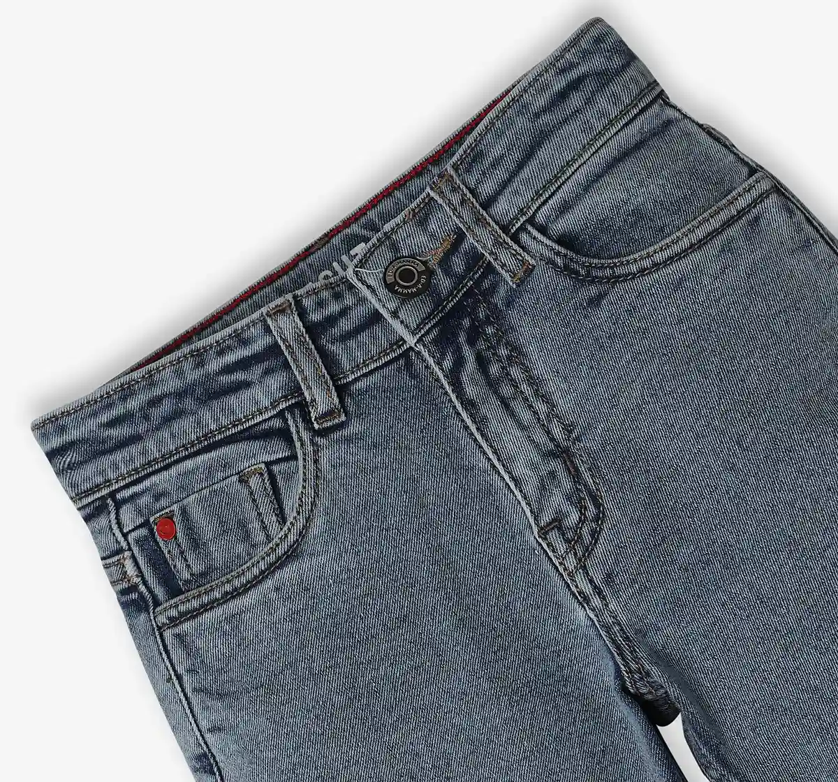 Boys Distress Denim Jeans - Mid Blue