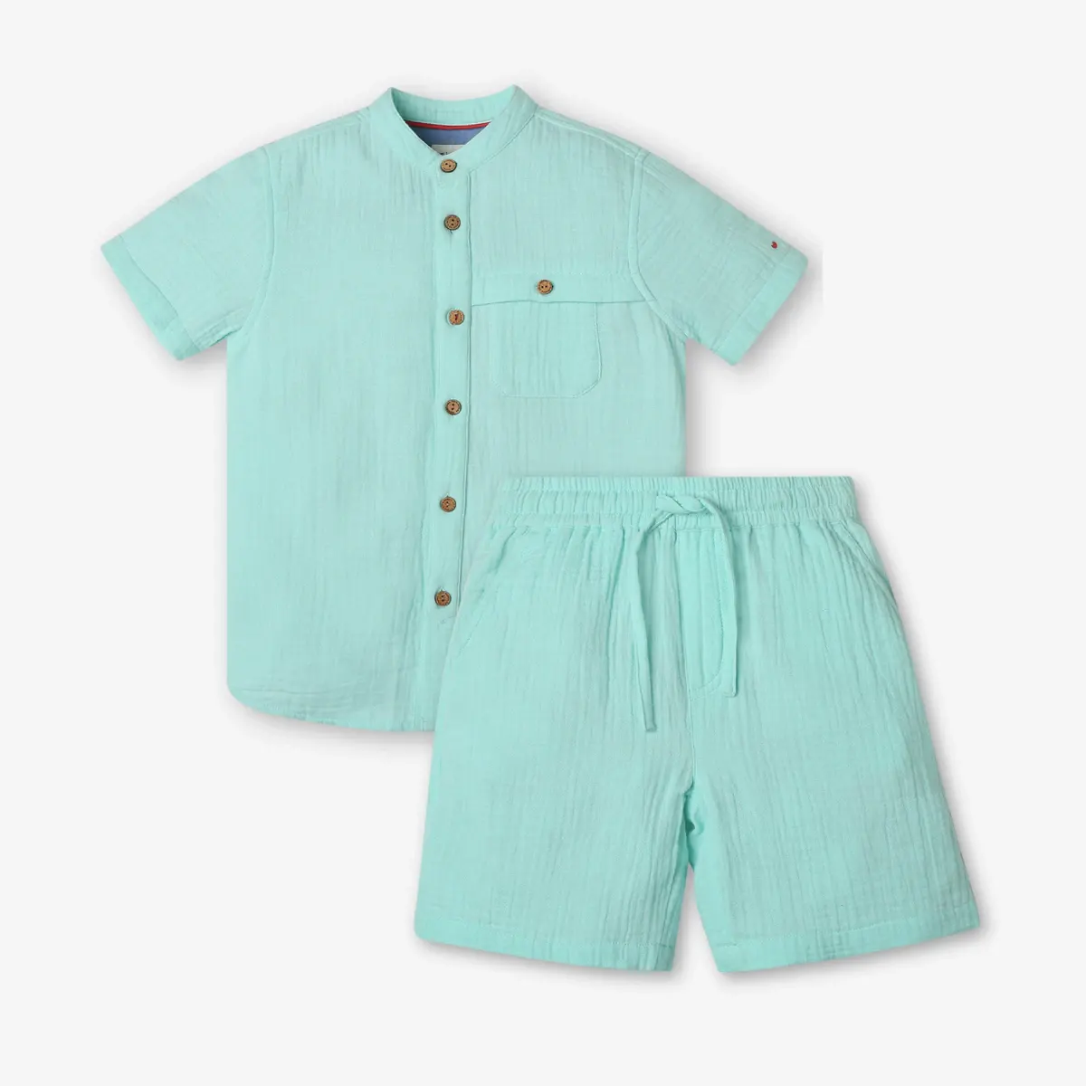 Boys 100% Cotton Co-Ord Set - Light Green (Pack of 2)