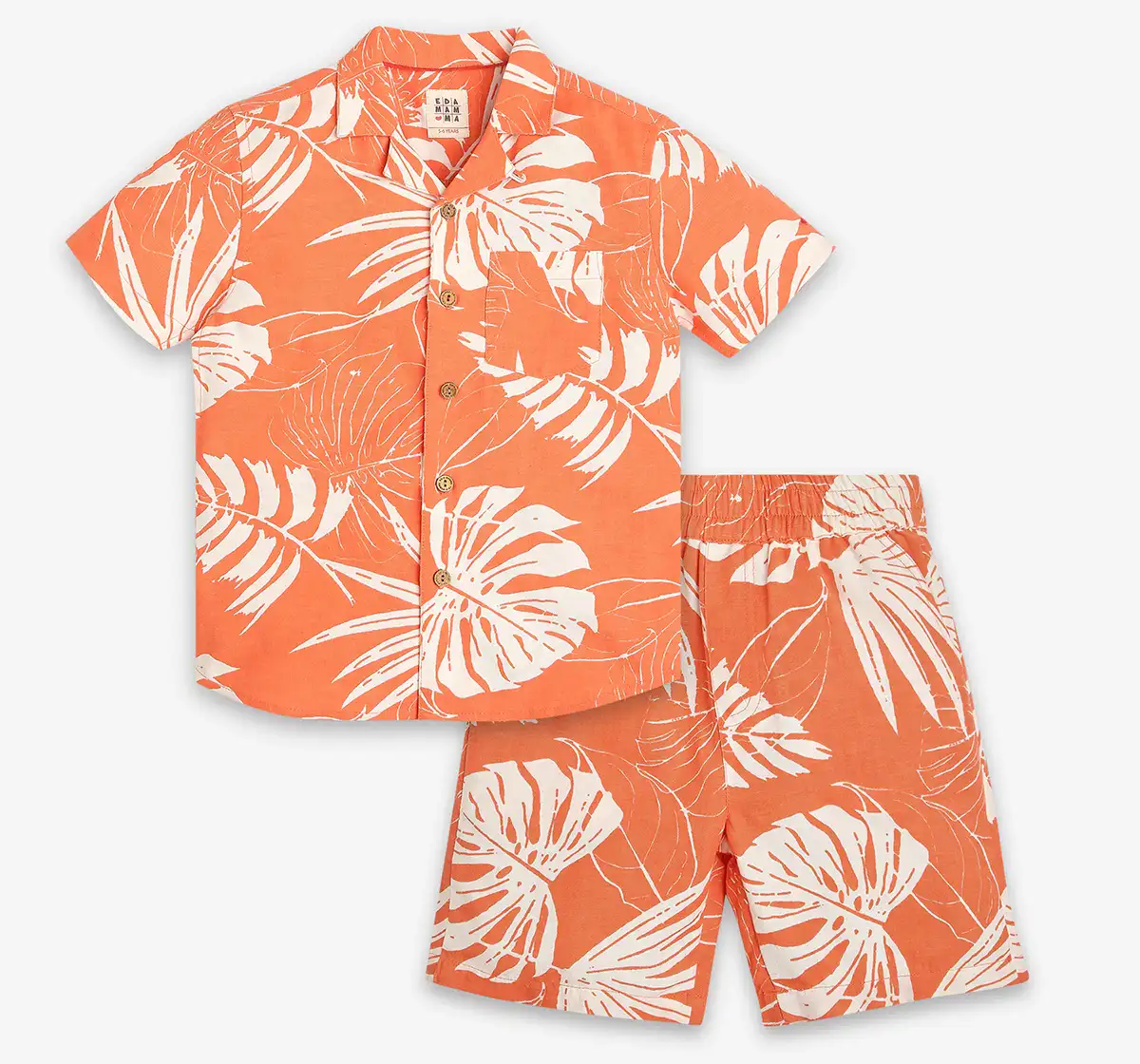 Boys Printed Co-ord Set - Orange