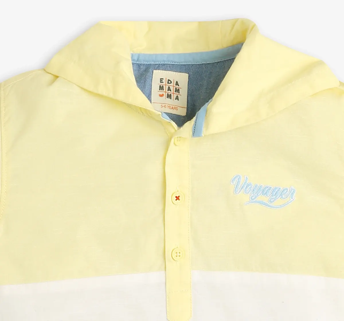 Boys Color Block Hooded Shirt - Multicolor