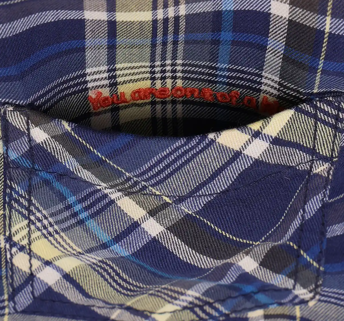 Boys Checkered Embroidered 100% Cotton Shirt - Blue