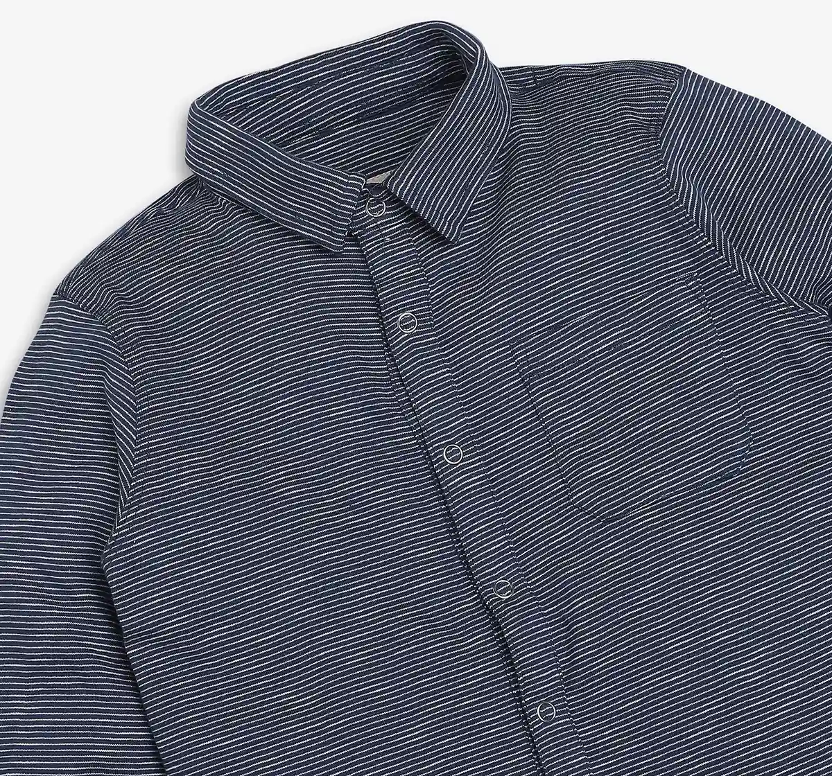 Boys Striped 100% Cotton Shirt - Black