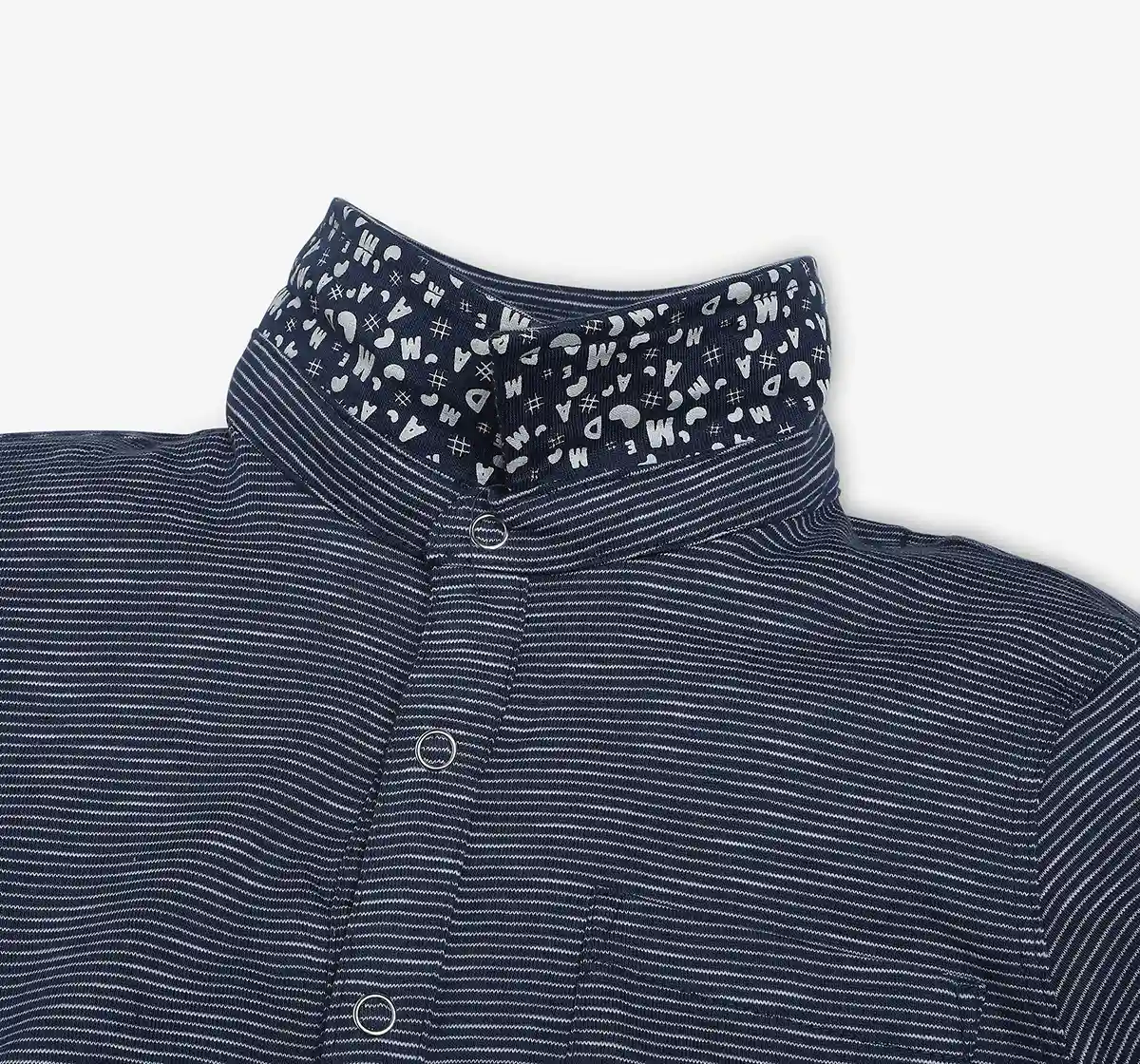 Boys Striped 100% Cotton Shirt - Black