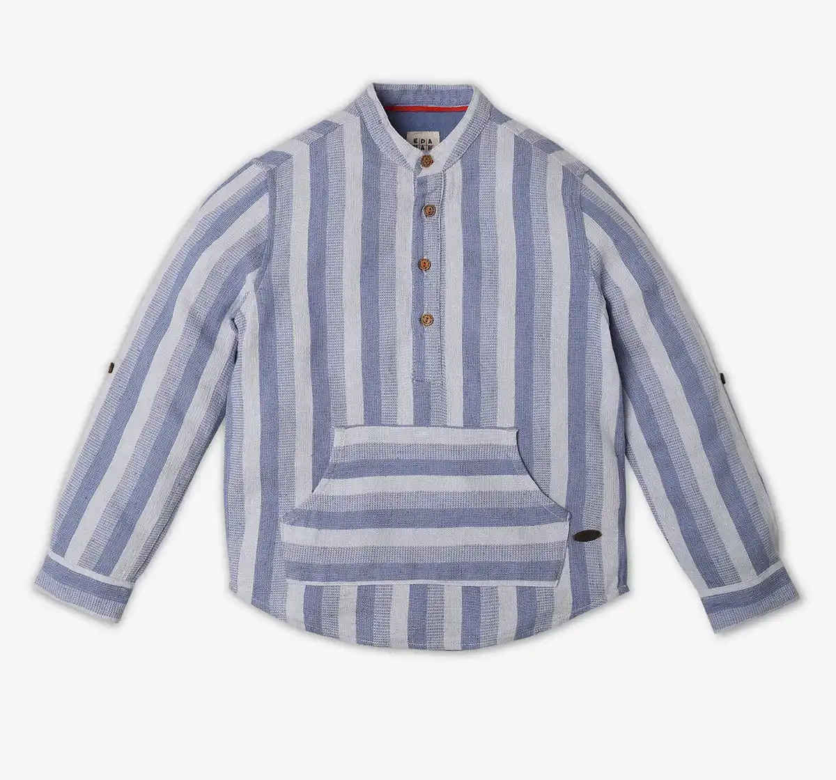 Boys Striped 100% Cotton Shirt - Blue
