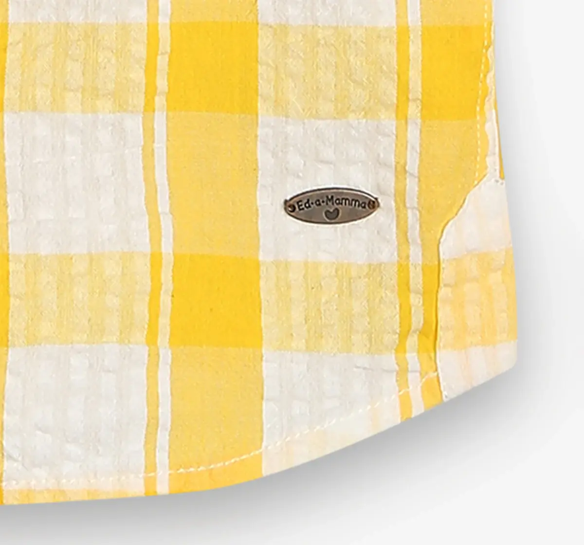Ed-A-Mamma Boys Checkered 100% Cotton Shirt - Yellow