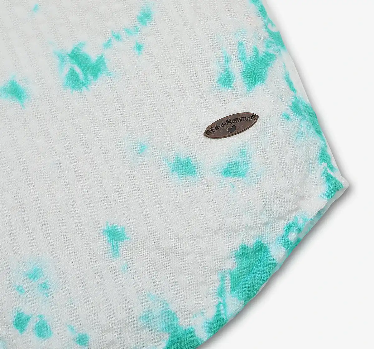 Boys Tie Dye Seer Sucker Shirt - Teal & White