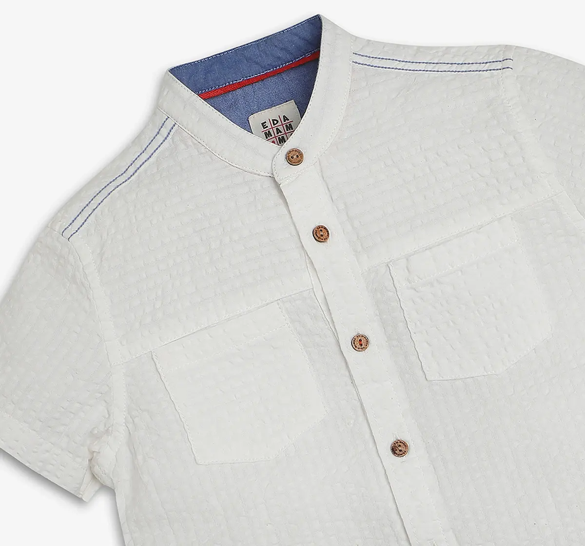 Boys Seer Sucker Striped Shirt - White