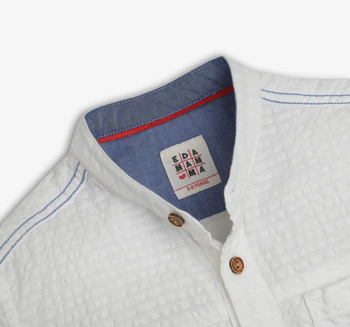 Boys Seer Sucker Striped Shirt - White