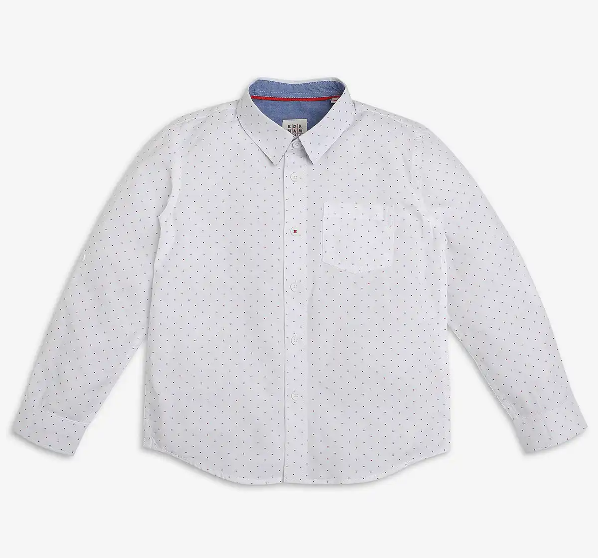Boys Printed 100% Cotton Shirt - White