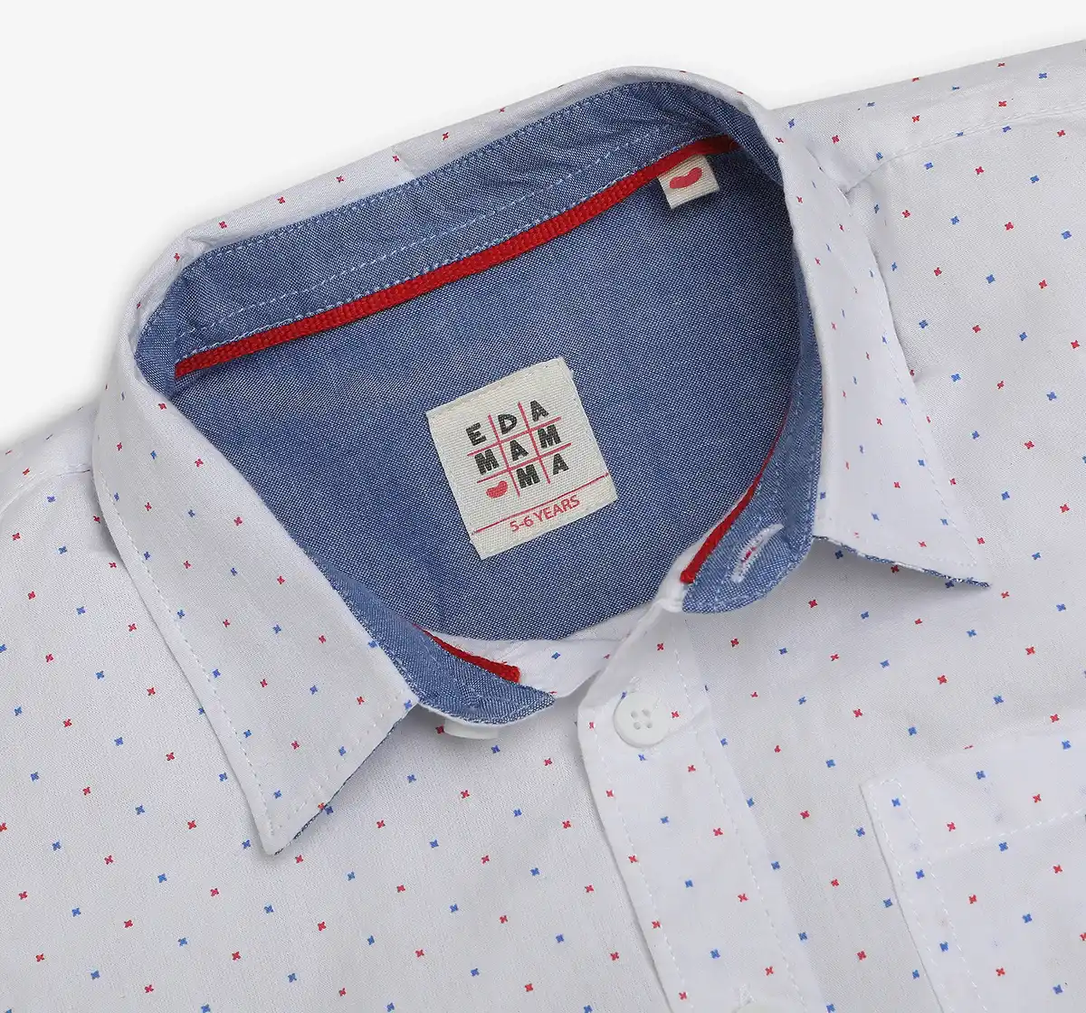 Boys Printed 100% Cotton Shirt - White