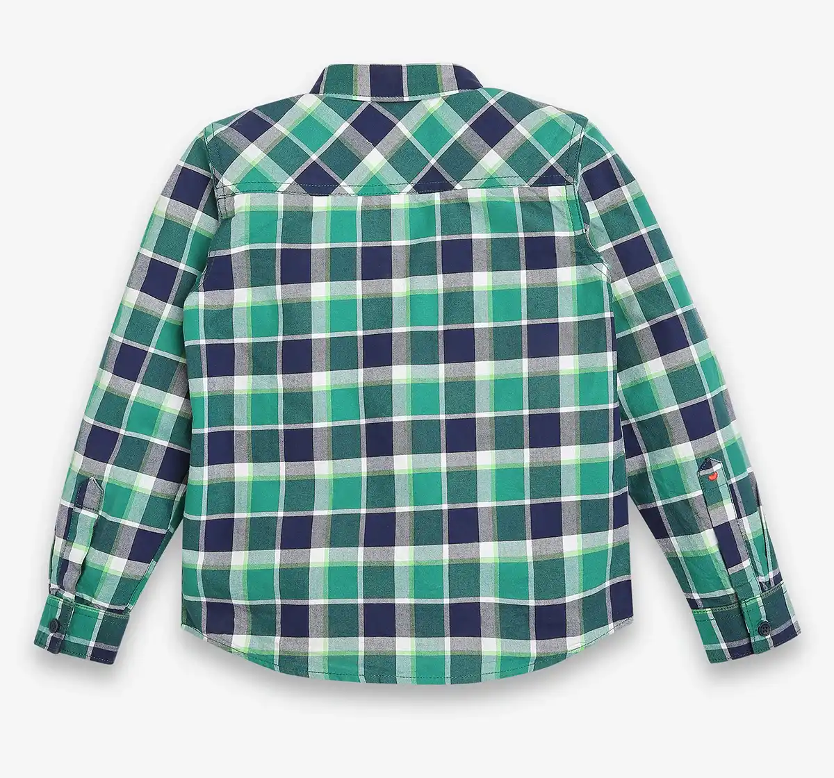 Boys Checkered 100% Cotton Shirt - Green