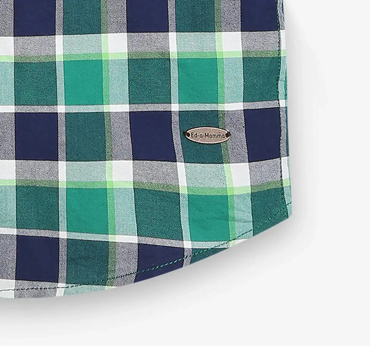 Boys Checkered 100% Cotton Shirt - Green