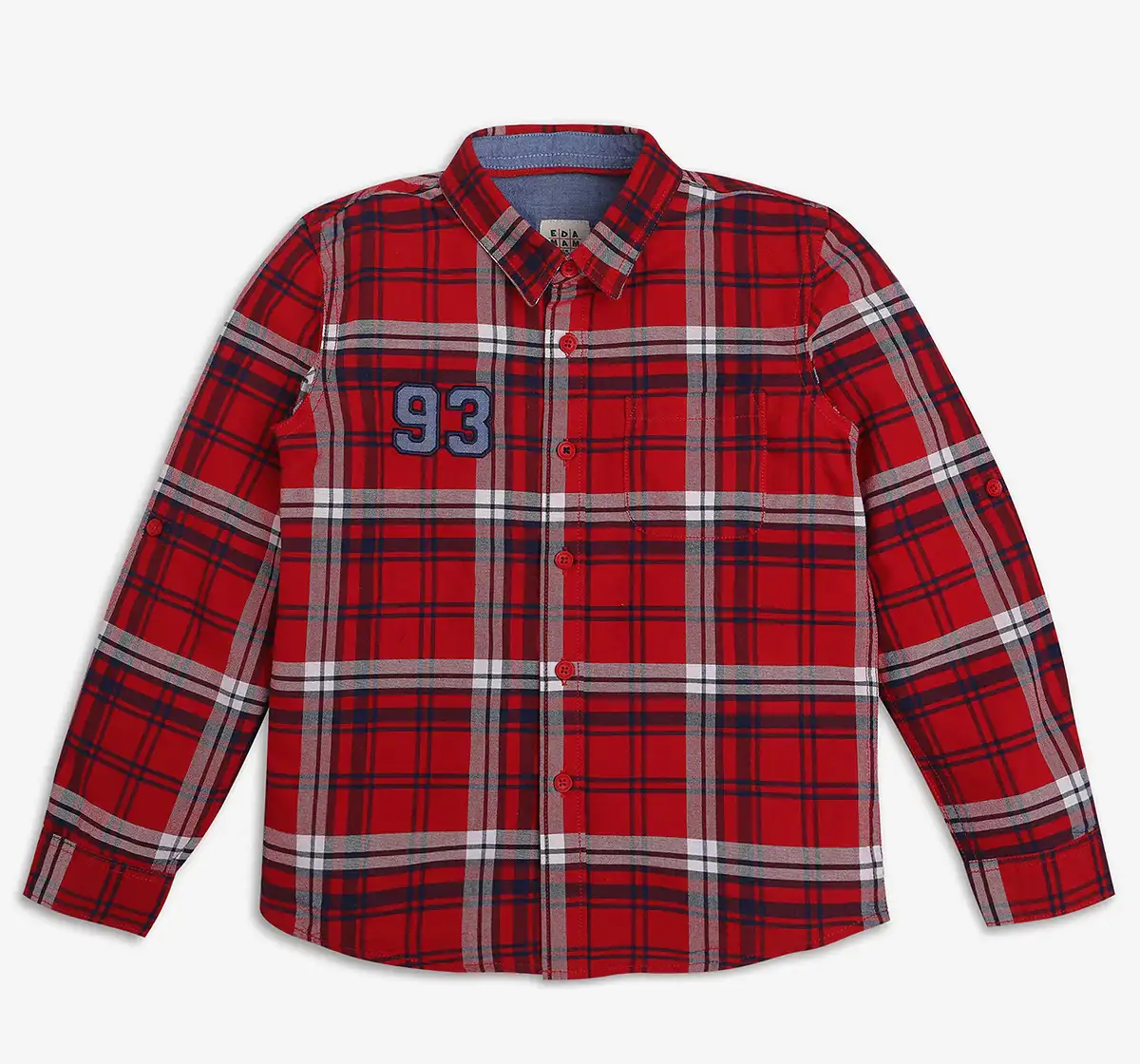 Boys Checkered 100% Cotton Shirt - Red