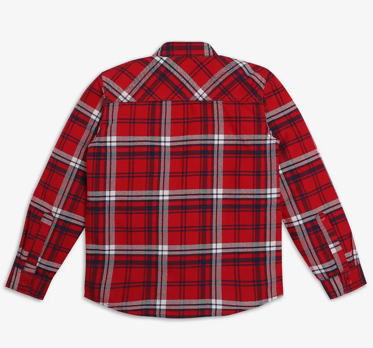 Boys Checkered 100% Cotton Shirt - Red