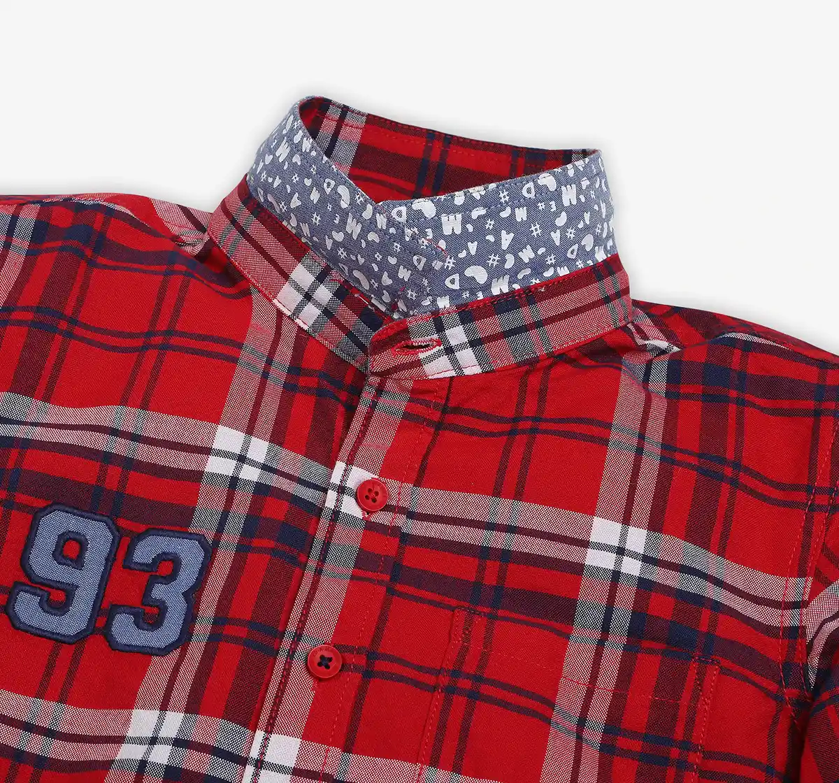 Boys Checkered 100% Cotton Shirt - Red