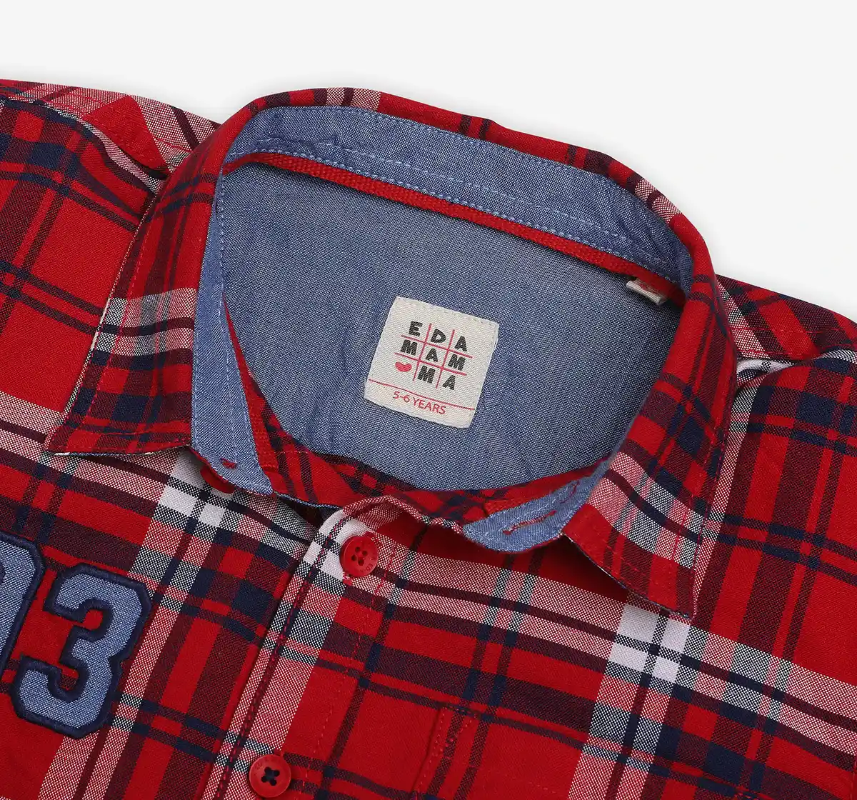 Boys Checkered 100% Cotton Shirt - Red