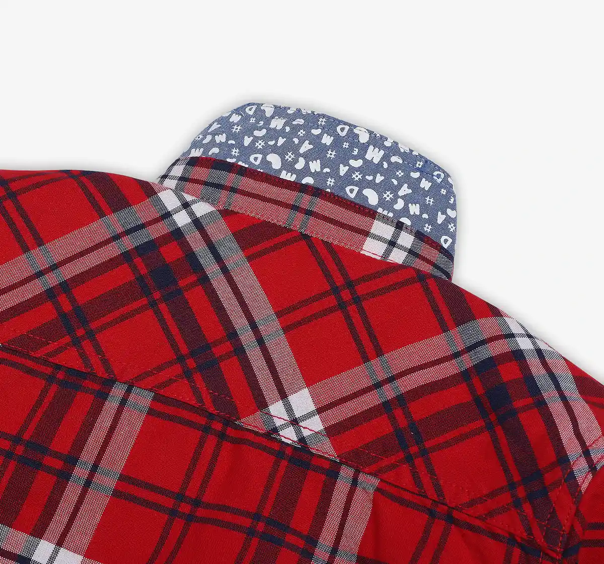 Boys Checkered 100% Cotton Shirt - Red