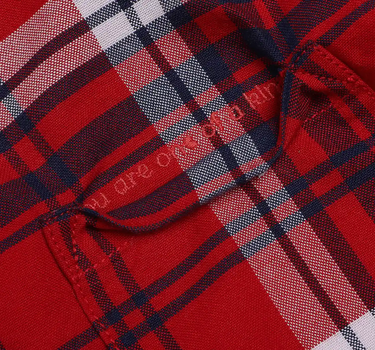 Boys Checkered 100% Cotton Shirt - Red