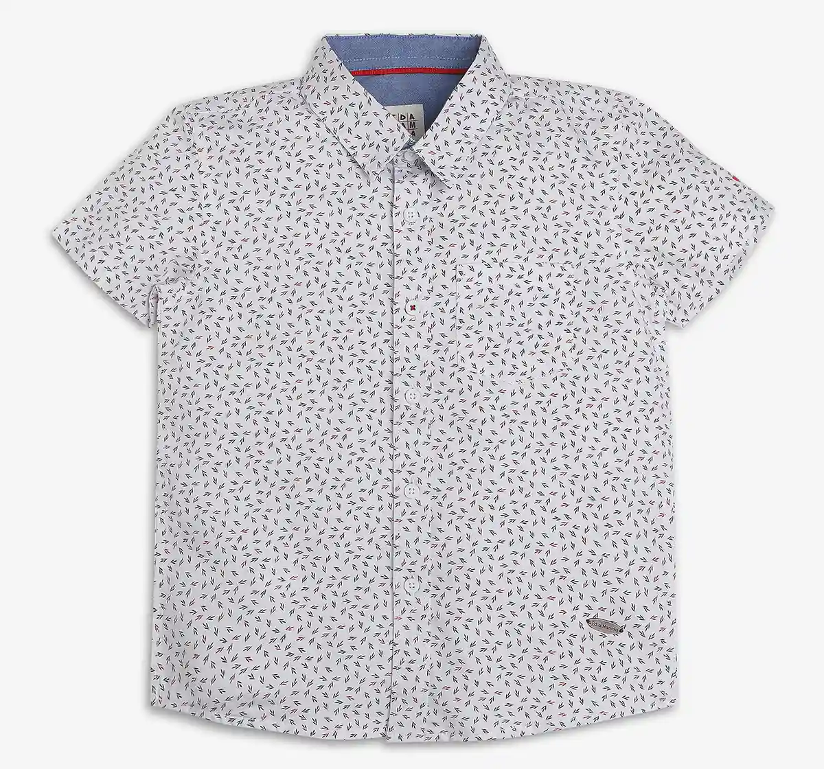 Boys Printed 100% Cotton Shirt - White