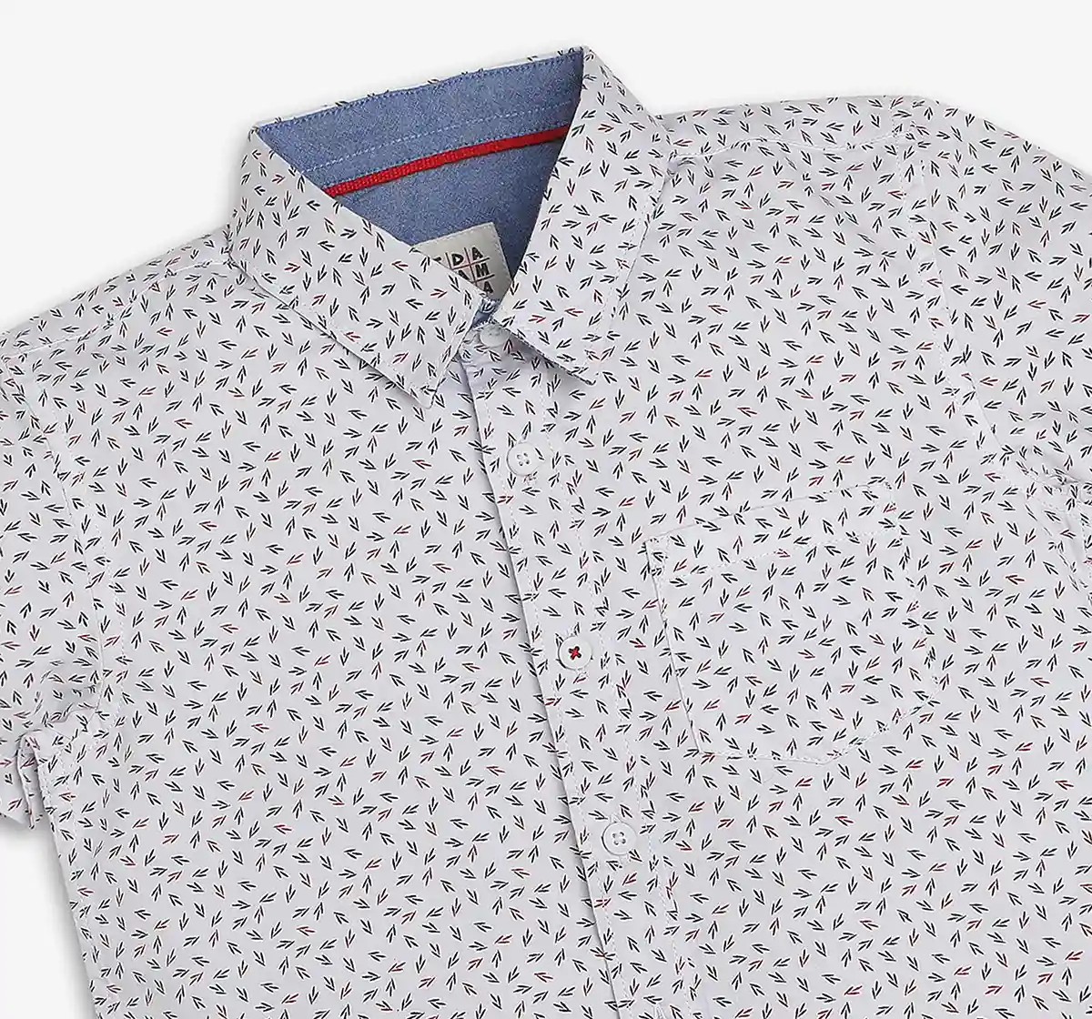 Boys Printed 100% Cotton Shirt - White