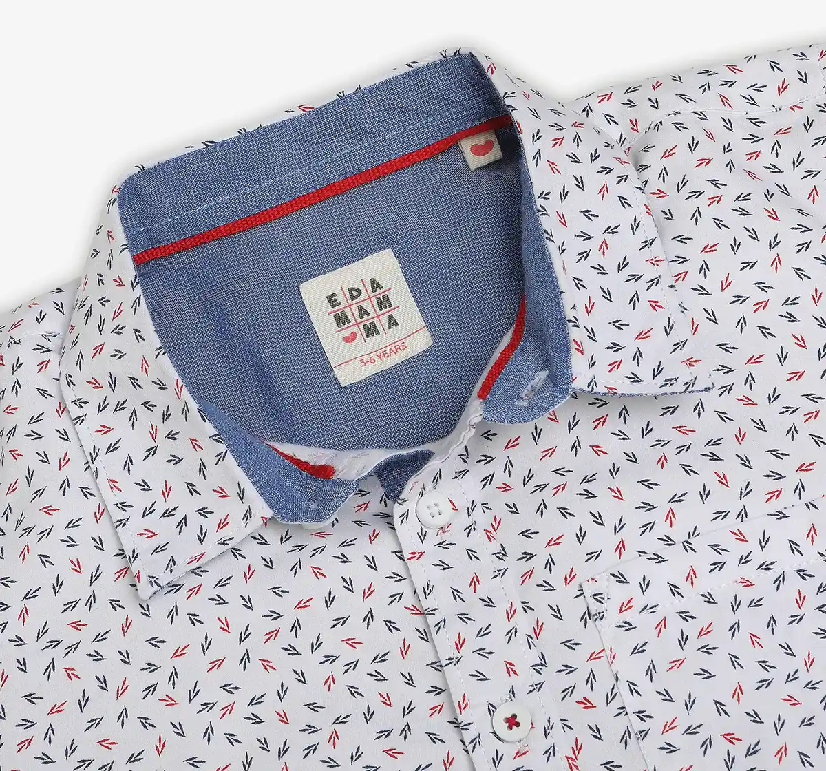 Boys Printed 100% Cotton Shirt - White