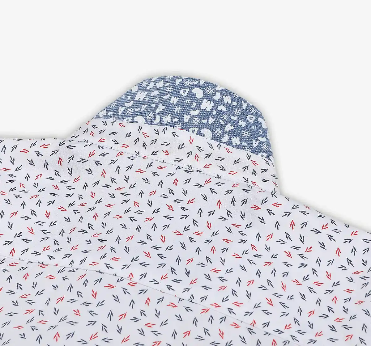 Boys Printed 100% Cotton Shirt - White