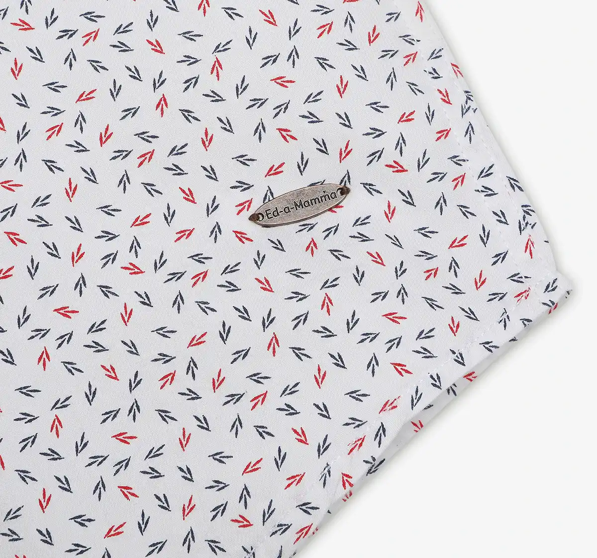 Boys Printed 100% Cotton Shirt - White
