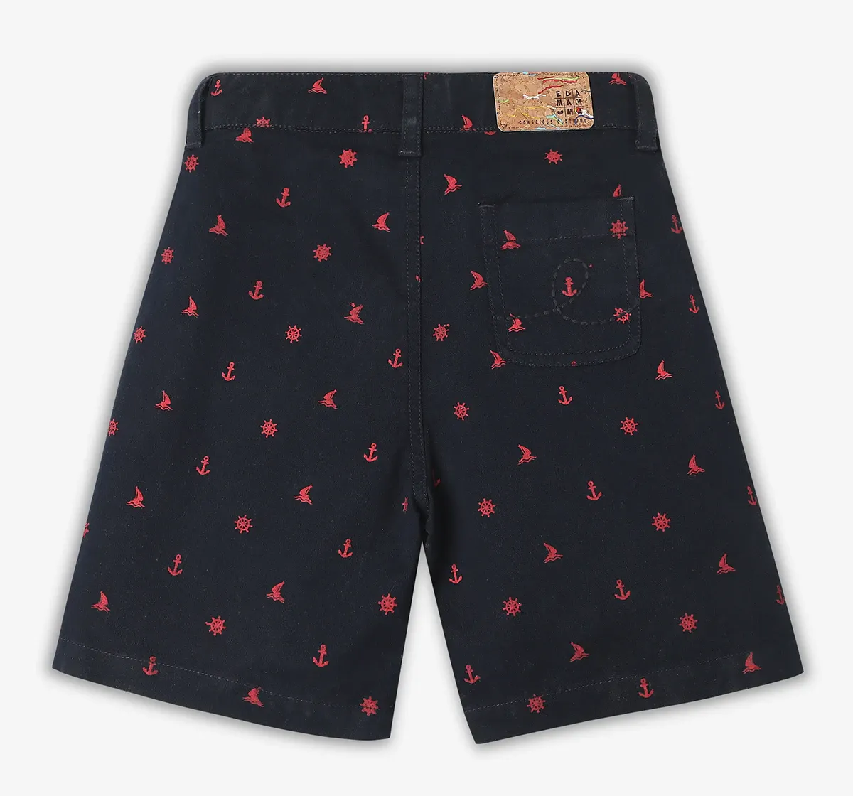 Boys Embroidered Shorts - Navy