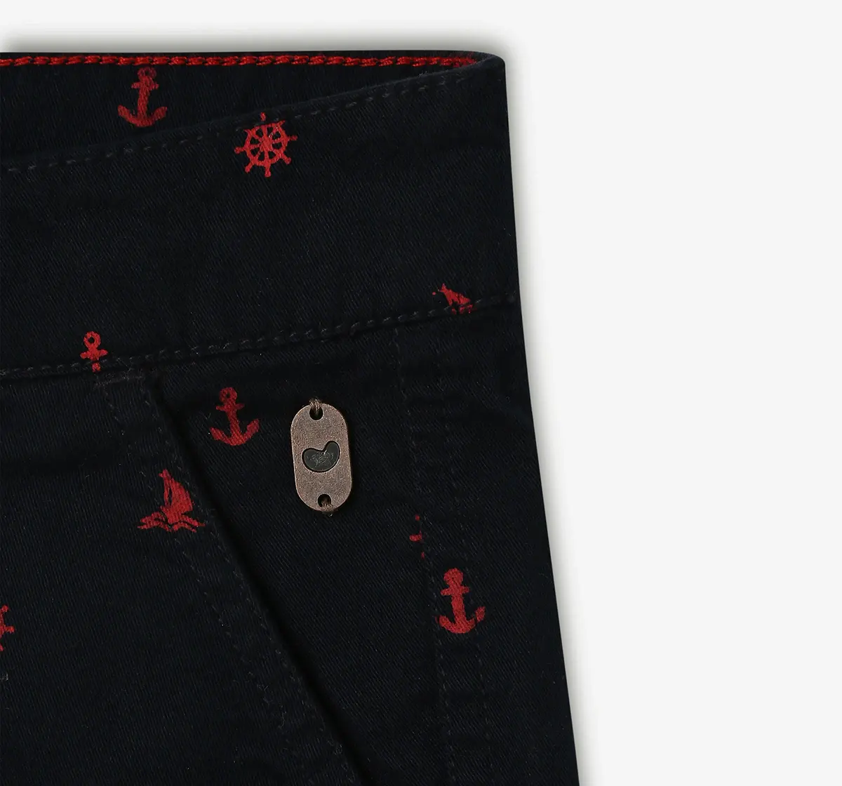 Boys Embroidered Shorts - Navy