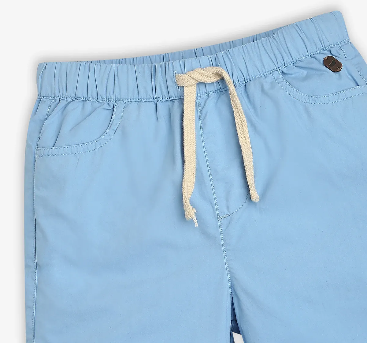 Boys Cotton Solid Shorts - Blue