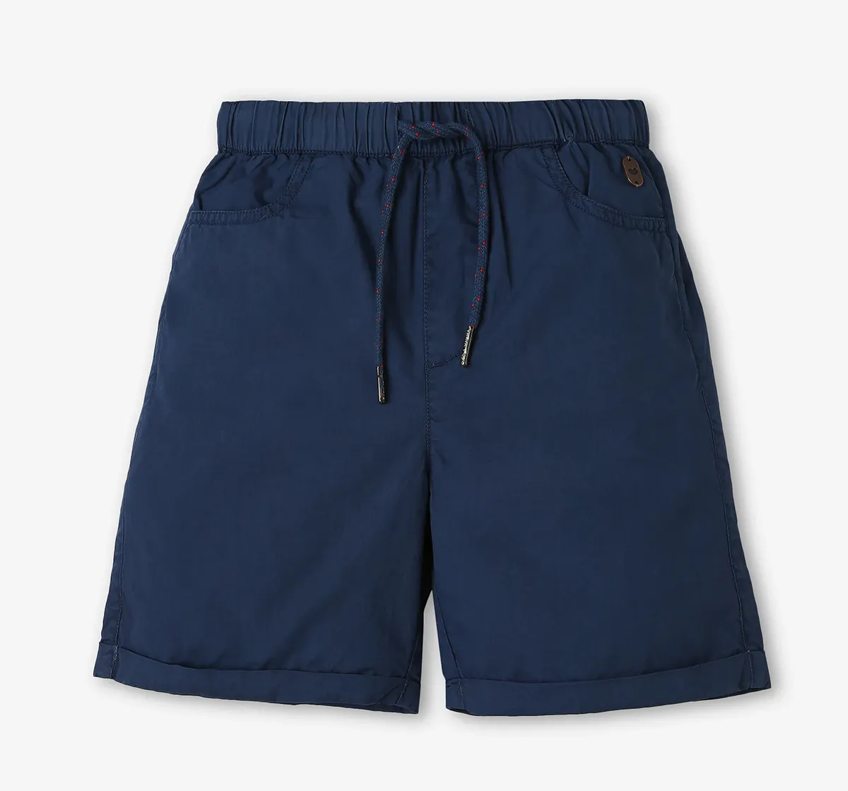Boys Cotton Solid Shorts - Navy