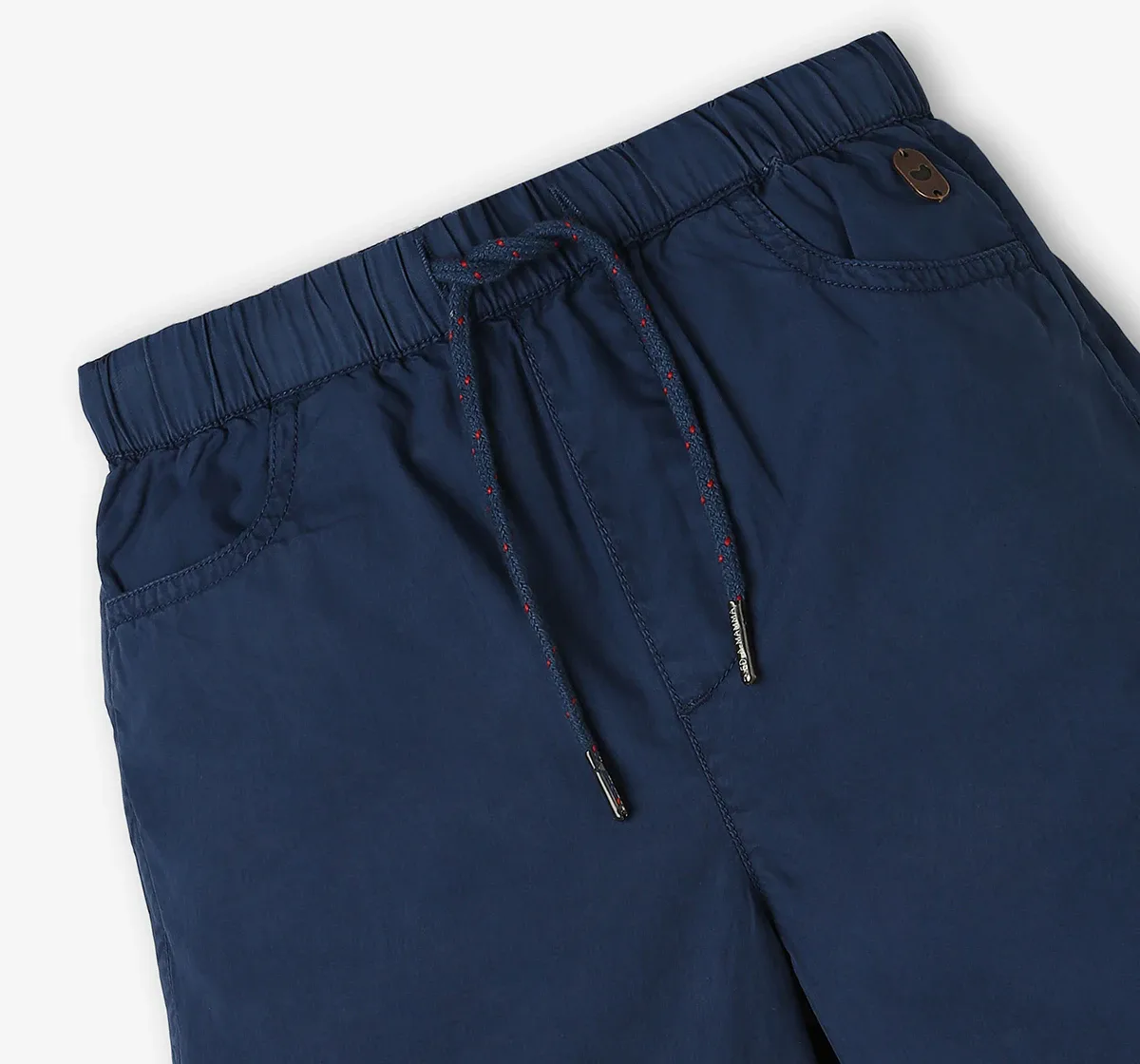 Boys Cotton Solid Shorts - Navy