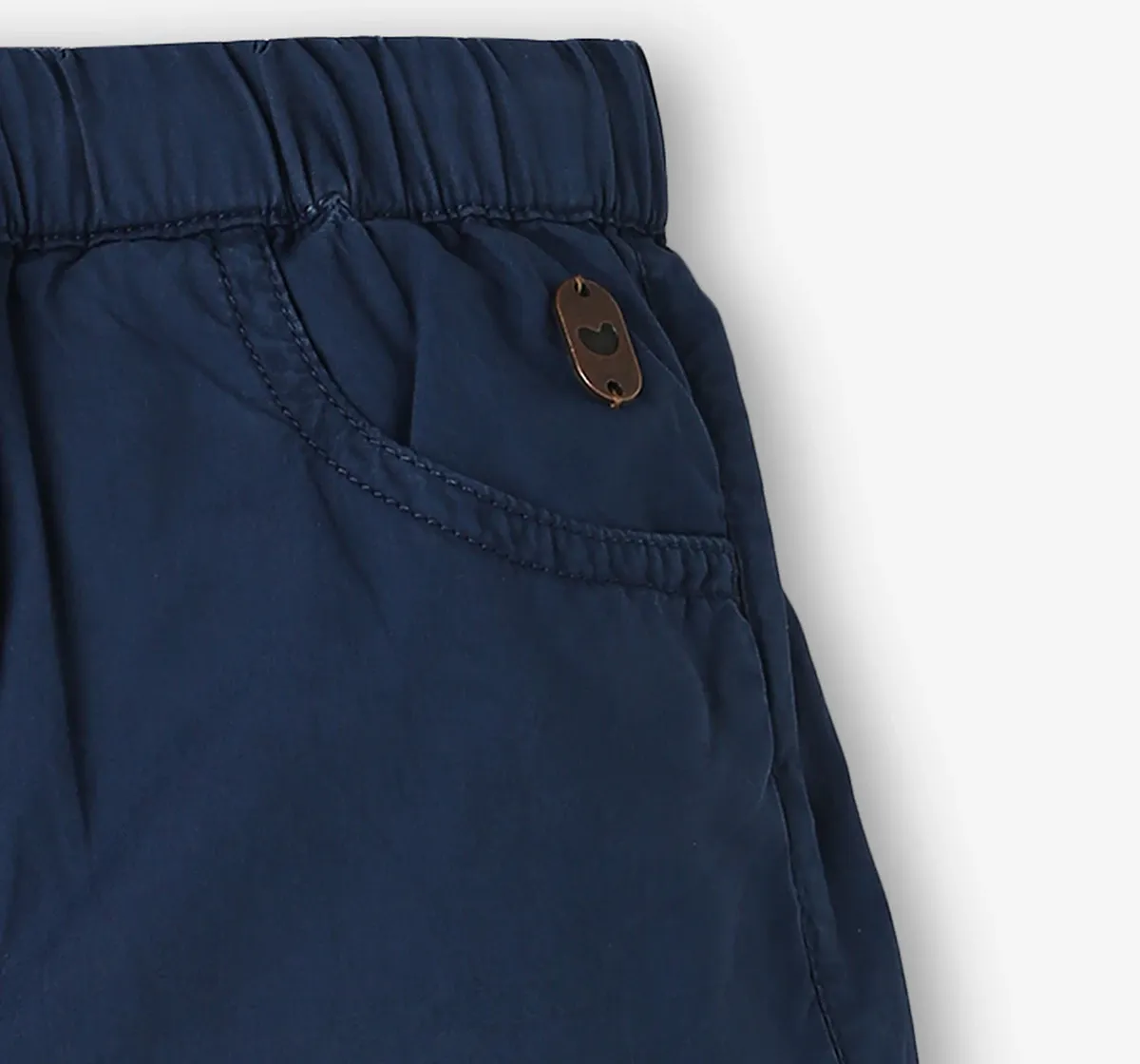 Boys Cotton Solid Shorts - Navy
