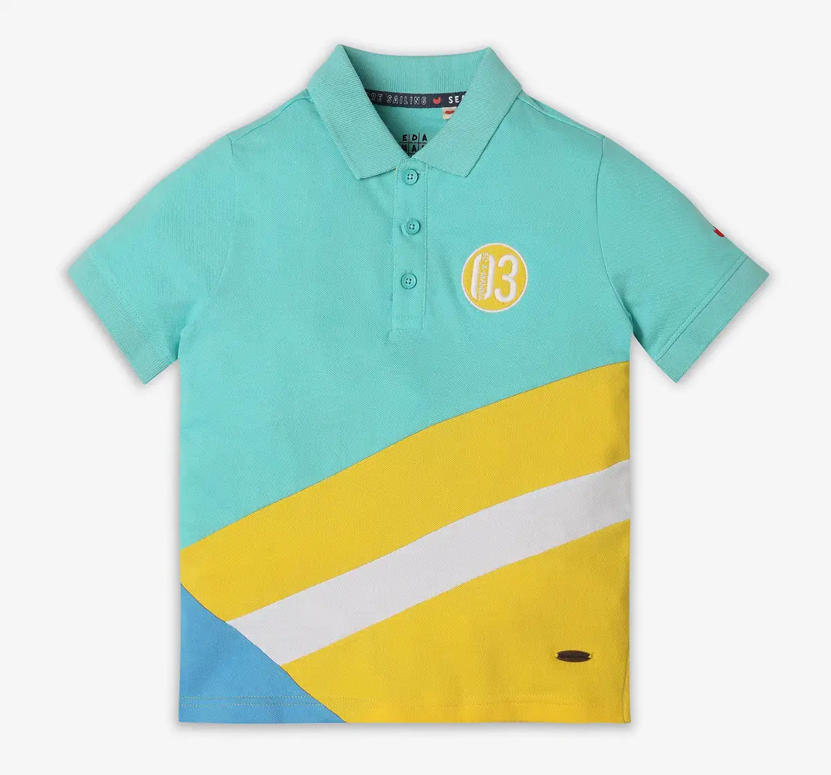 Boys Embroidered Polo Tshirt - Teal Blue