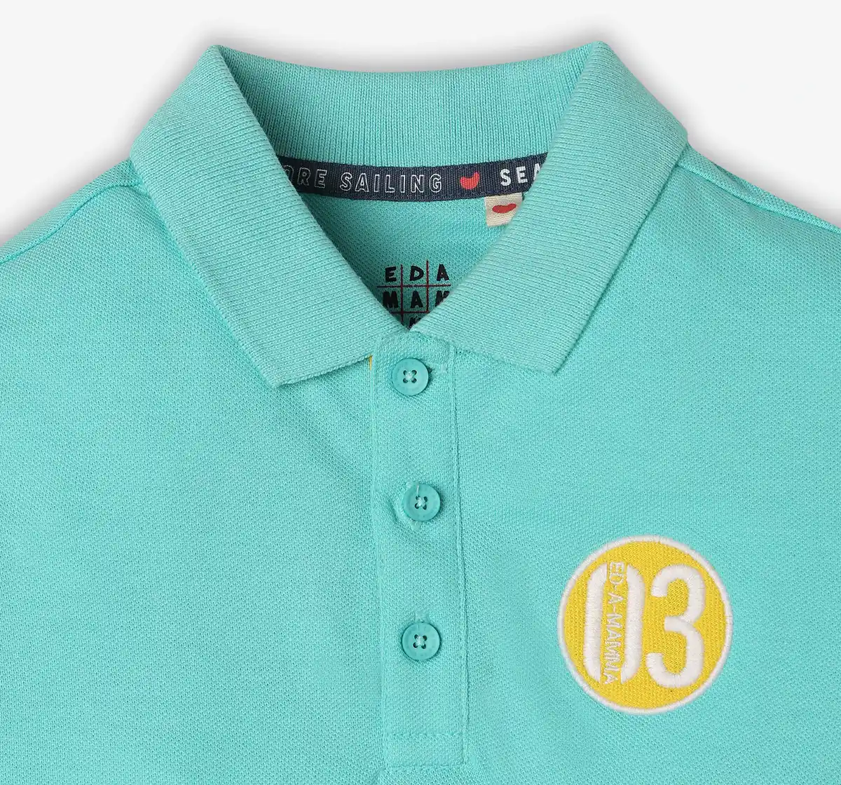 Boys Embroidered Polo Tshirt - Teal Blue