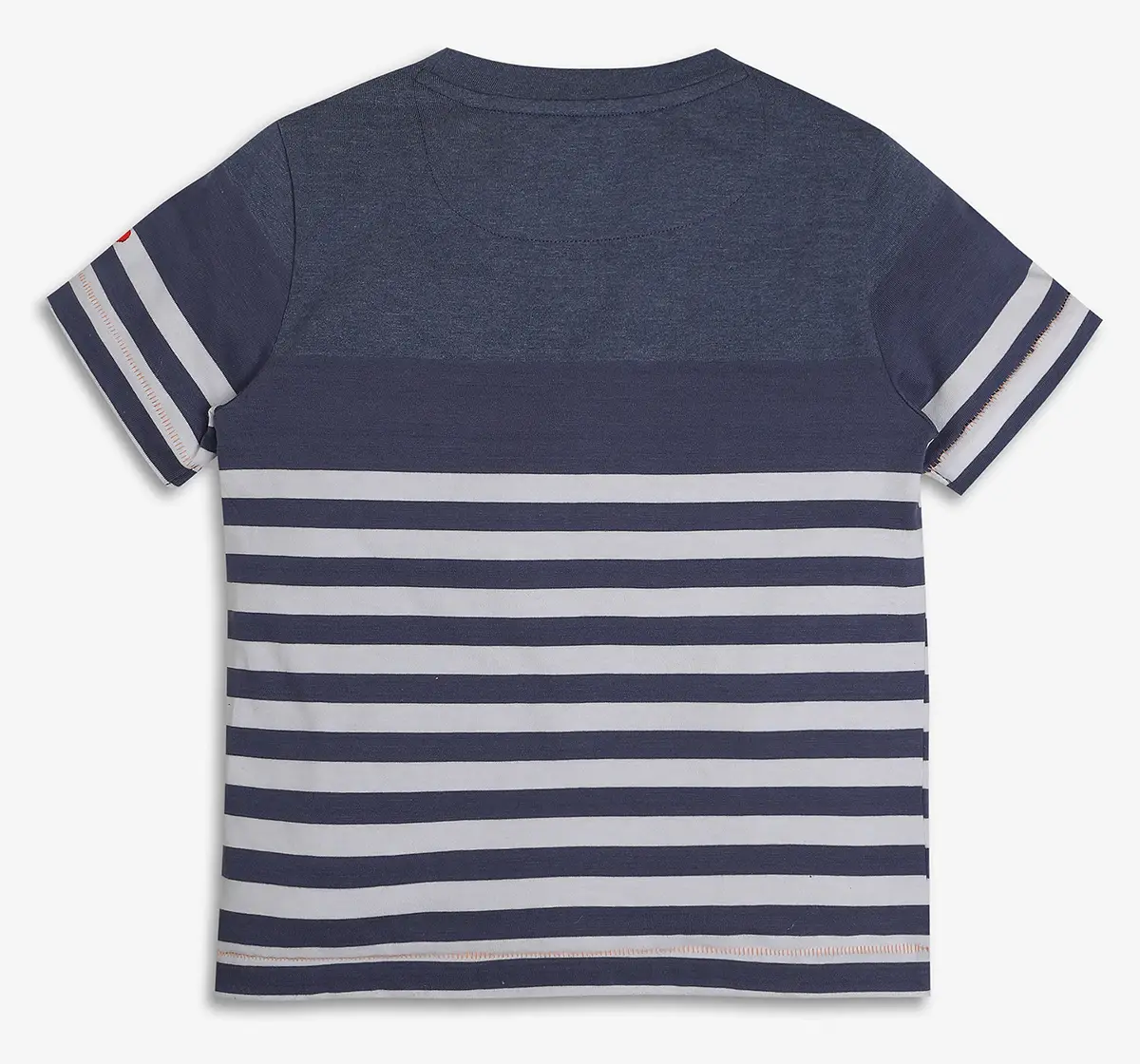 Boys 100% Cotton Striped T-Shirt - Navy